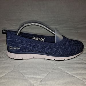 Skechers Slip-on Stretch On-The-Go Women's 5 Navy Blue Air-cooled Memory Foam